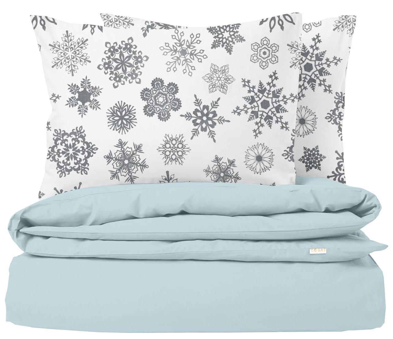 

Комплект постельного белья Cosas Ranfors Light Blue Snowflakes Grey 200х220
