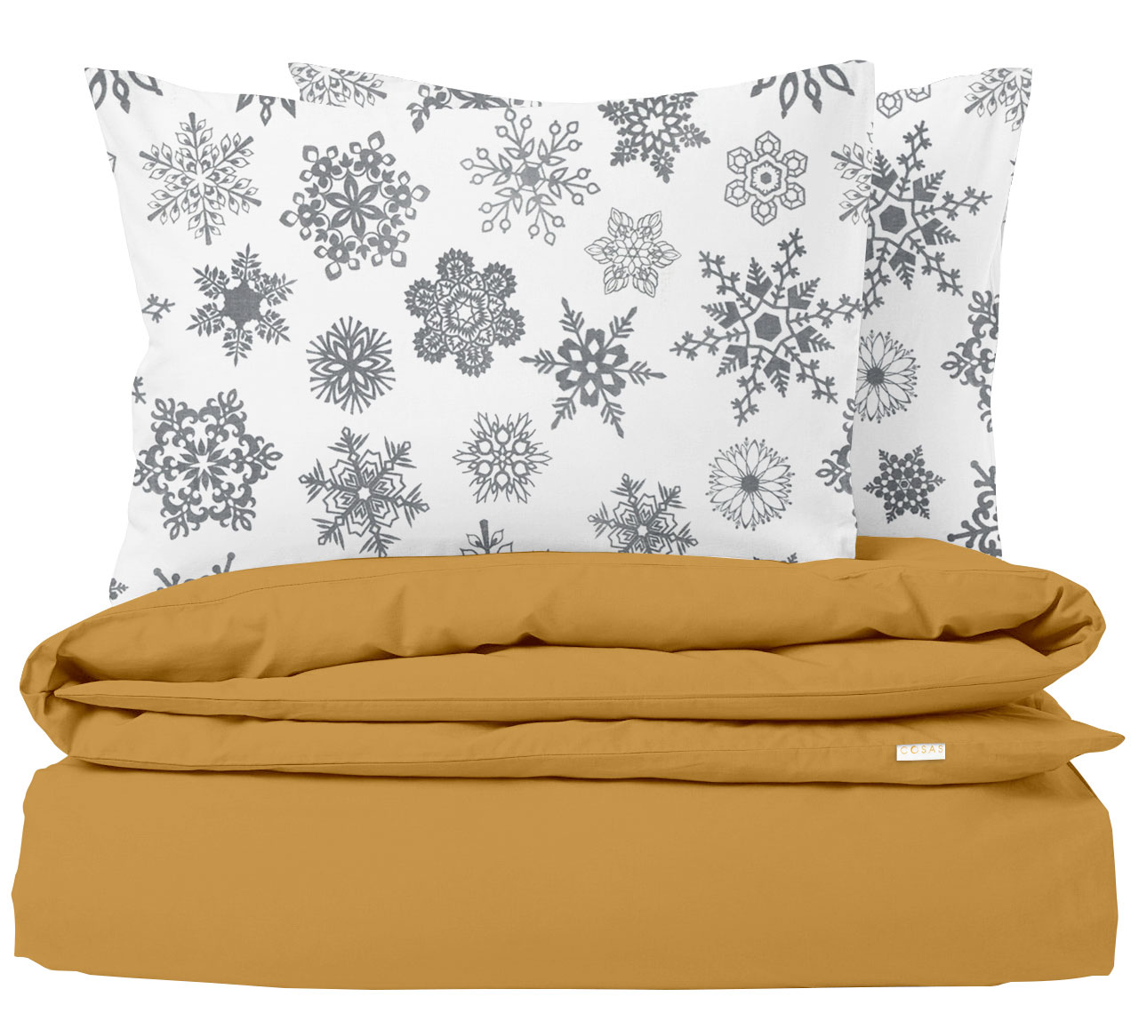 

Комплект постельного белья Cosas Ranfors Mustard Snowflakes Grey 160х220