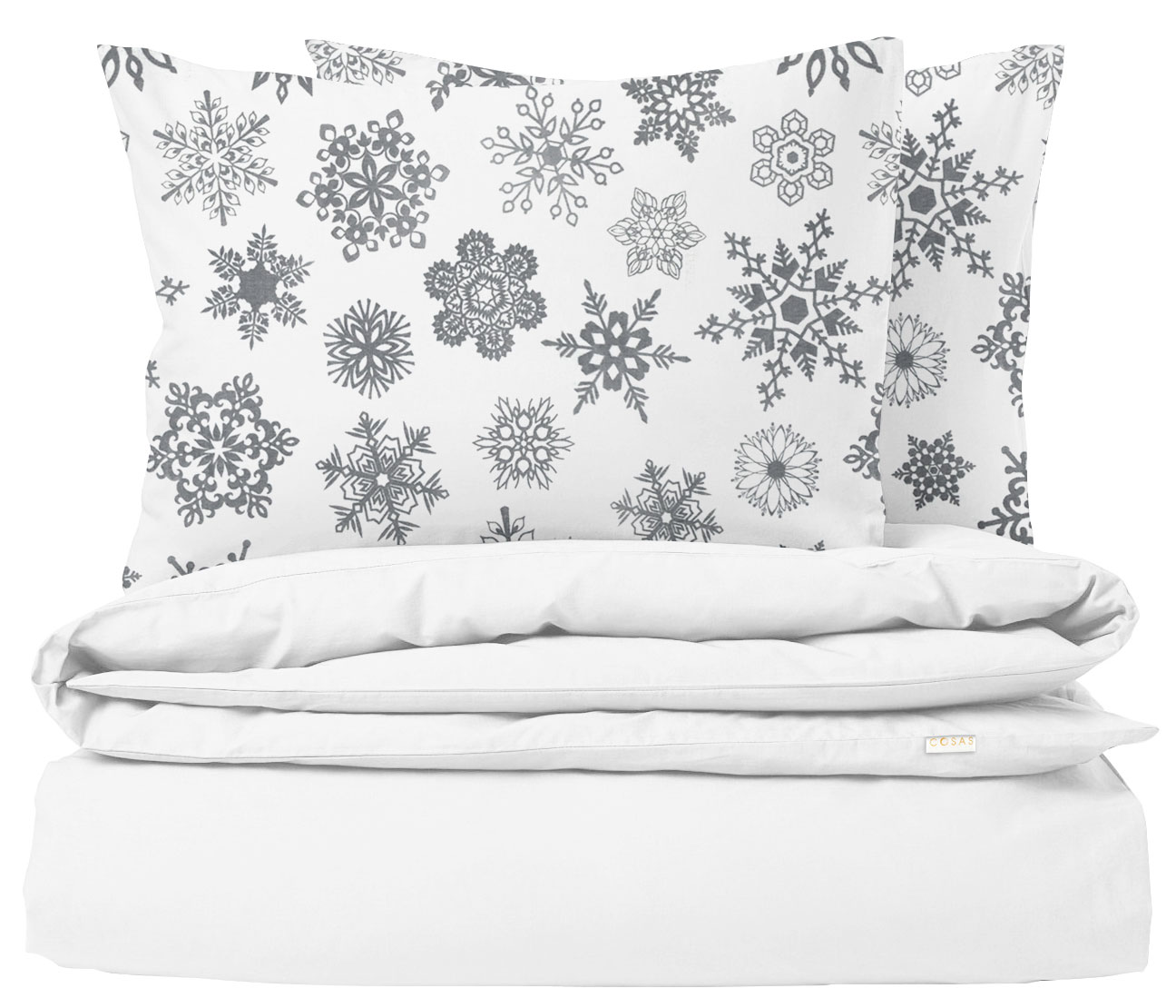 

Комплект постельного белья Cosas Ranfors White Snowflakes Grey 110х140