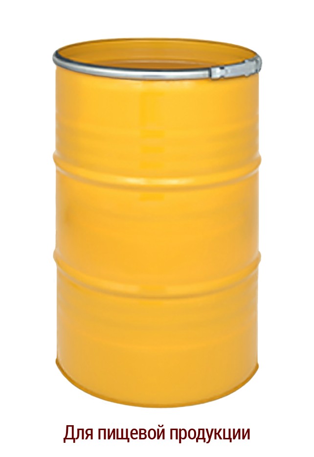 

Бочка металлическая промышленная для пищевой продукции BіPOL 1А2 ISO внутреннее покрытие EP 22137 210л жёлтая 1,0х0,9х1,0 UN 1A2/X418/S