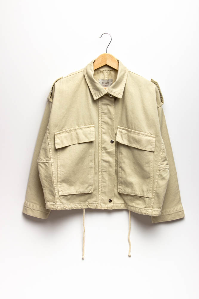 

Сорочка джинсова жіноча, оверсайз Levure L бежевий