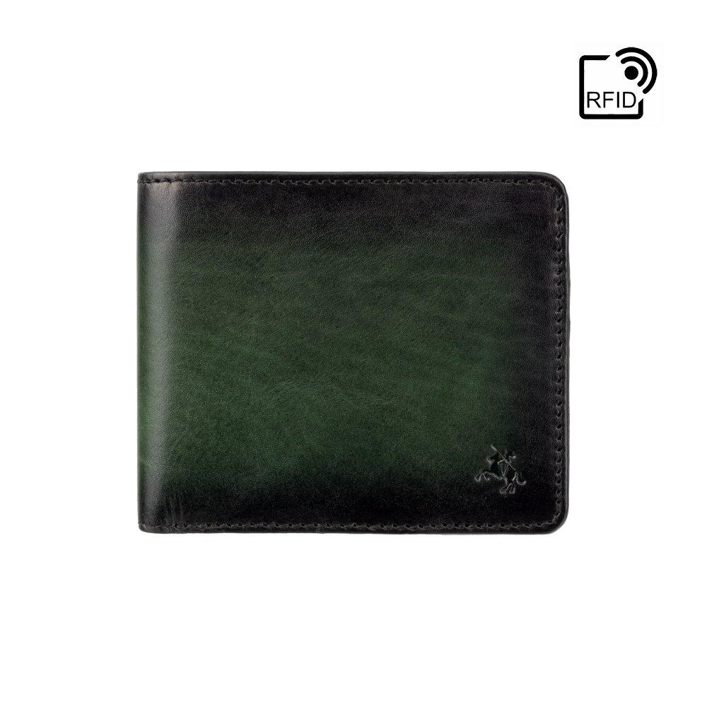 

Зелёный мужской кожаный кошелёк Visconti AT58 GREEN Arthur c RFID