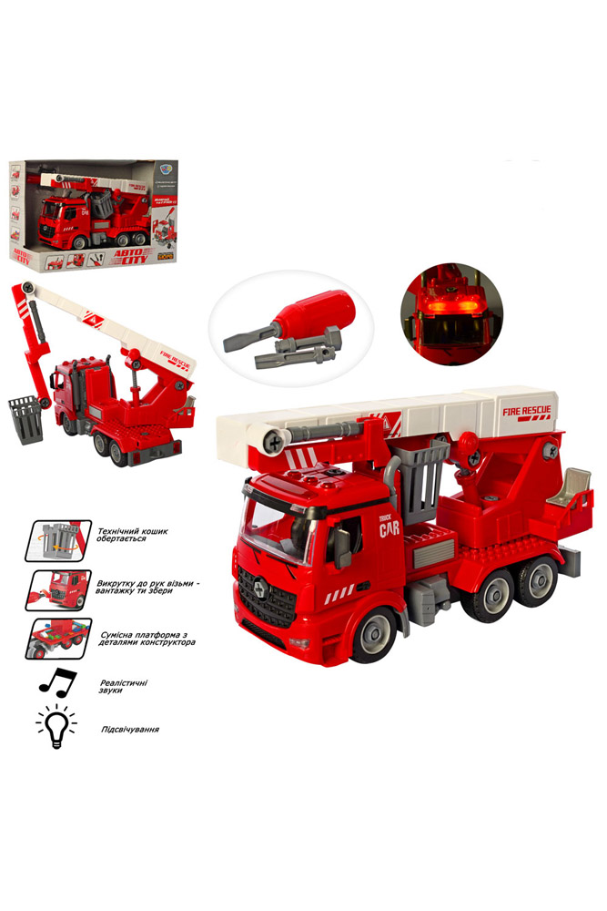 

Конструктор на шурупах "Пожежна машина" Limo Toy різнокольоровий (SKT000531869)