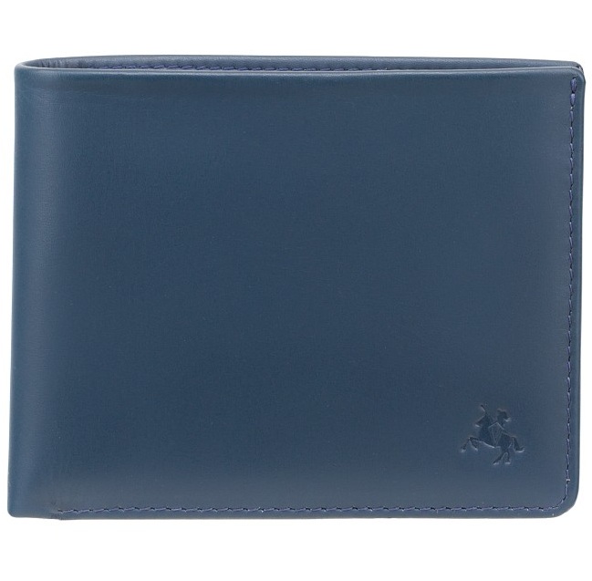 

Синий мужской кожаный кошелек Visconti VSL33 BL/BLK c RFID