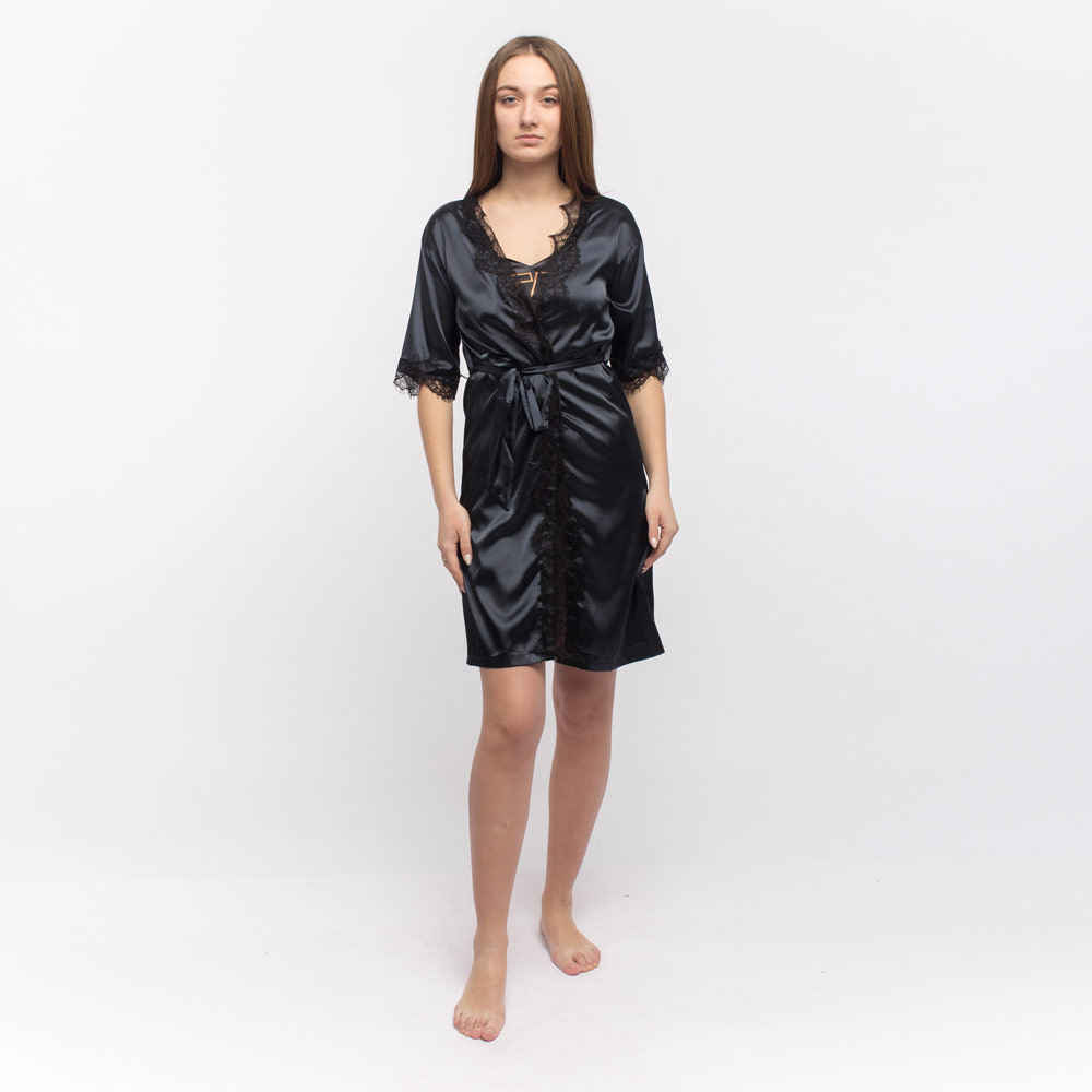 

Халат однотонний жіночий SAIMEIQI  темно-синій (1915, Халат однотонний жіночий SAIMEIQI 2XL темно-синій (1915)