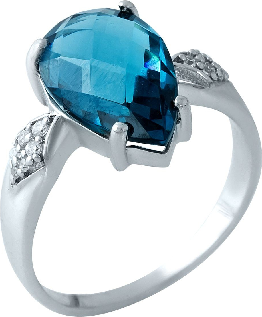 

Серебряное кольцо SilverBreeze с натуральным топазом Лондон Блю 1966211 18.5 размер, 18.5 размер