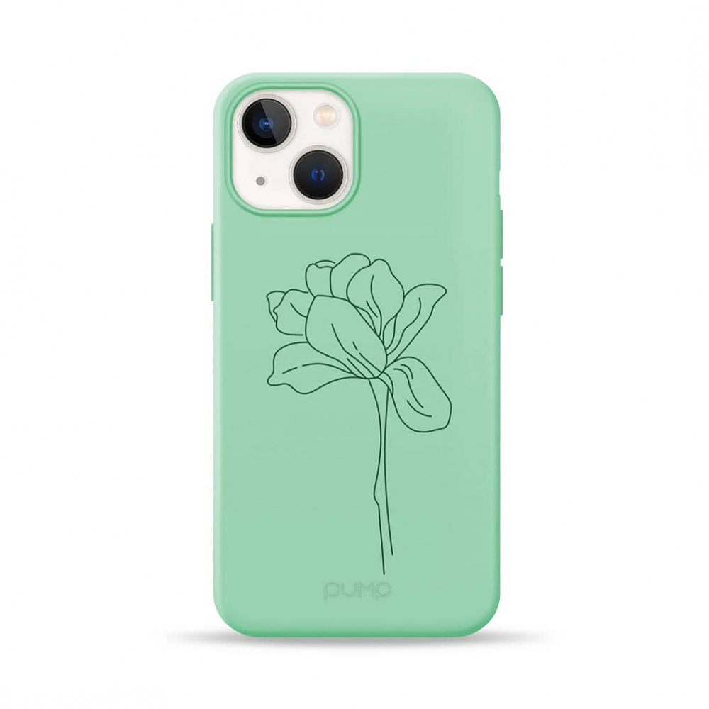 

Чехол Pump Silicone Minimalistic Case for iPhone 13 mini Bloom Flower Зеленый С рисунком