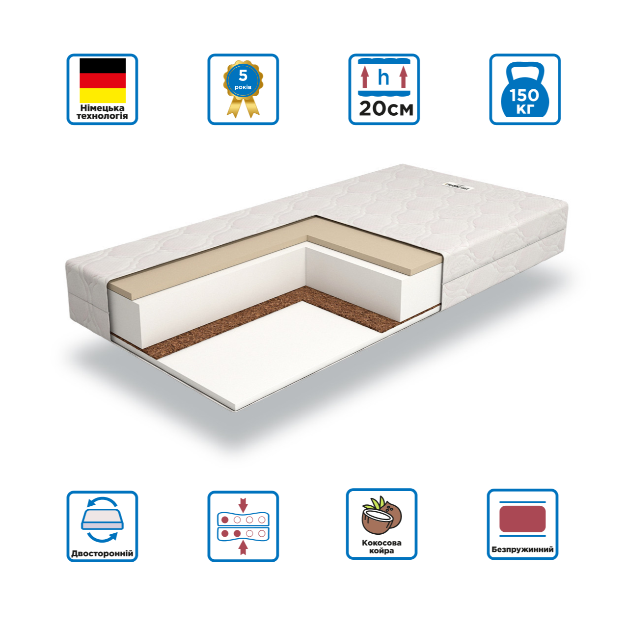 

Матрас беспружинный Gutenkauf Frankfurt New 90x200