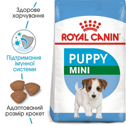 

Сухой корм для собак Royal Canin Mini Puppy 4 кг щенкам малых пород весом до 10 кг в возрасте от 2 месяцев до 10 месяцев