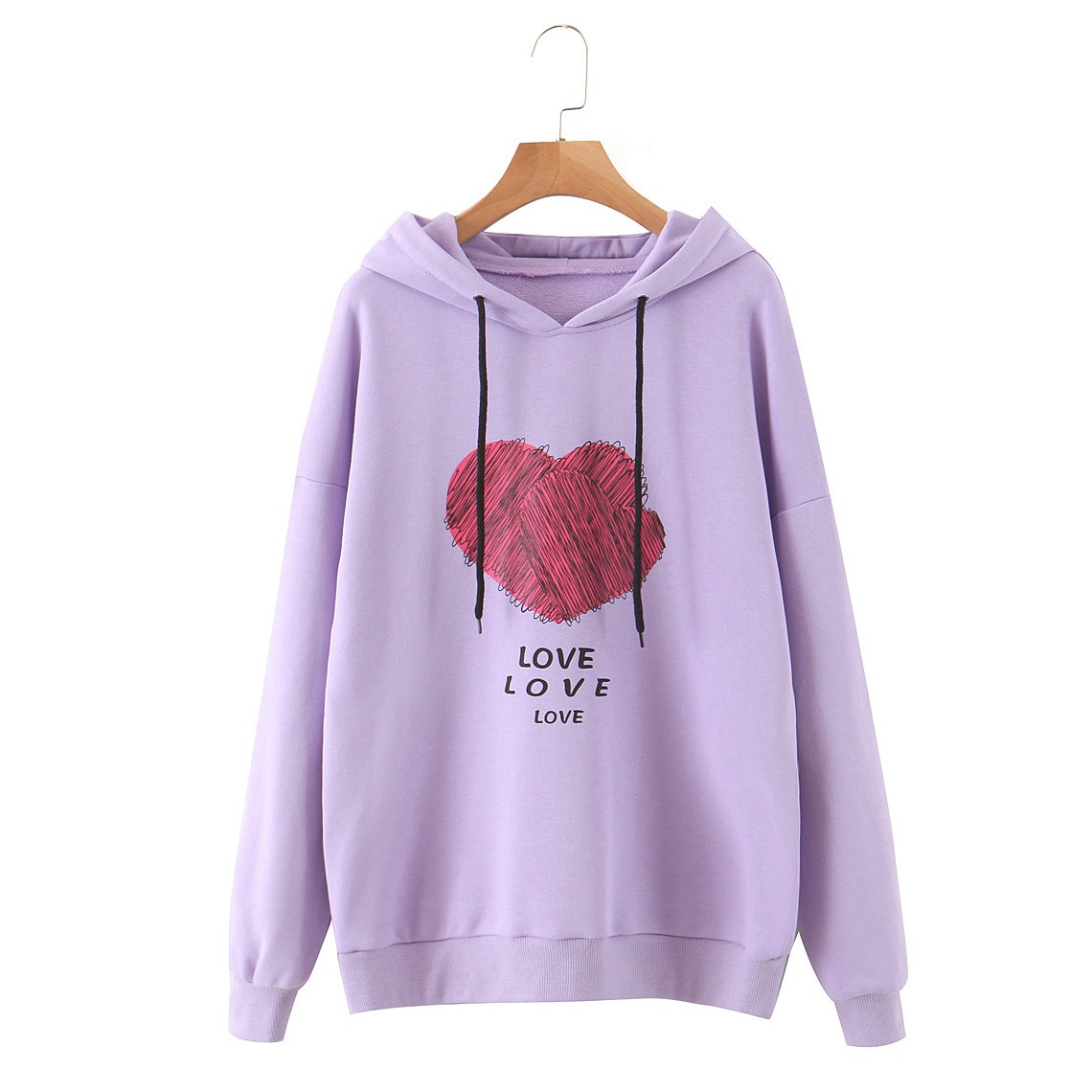

Худи женское oversize с принтом Love Berni Fashion (L) Фиолетовый