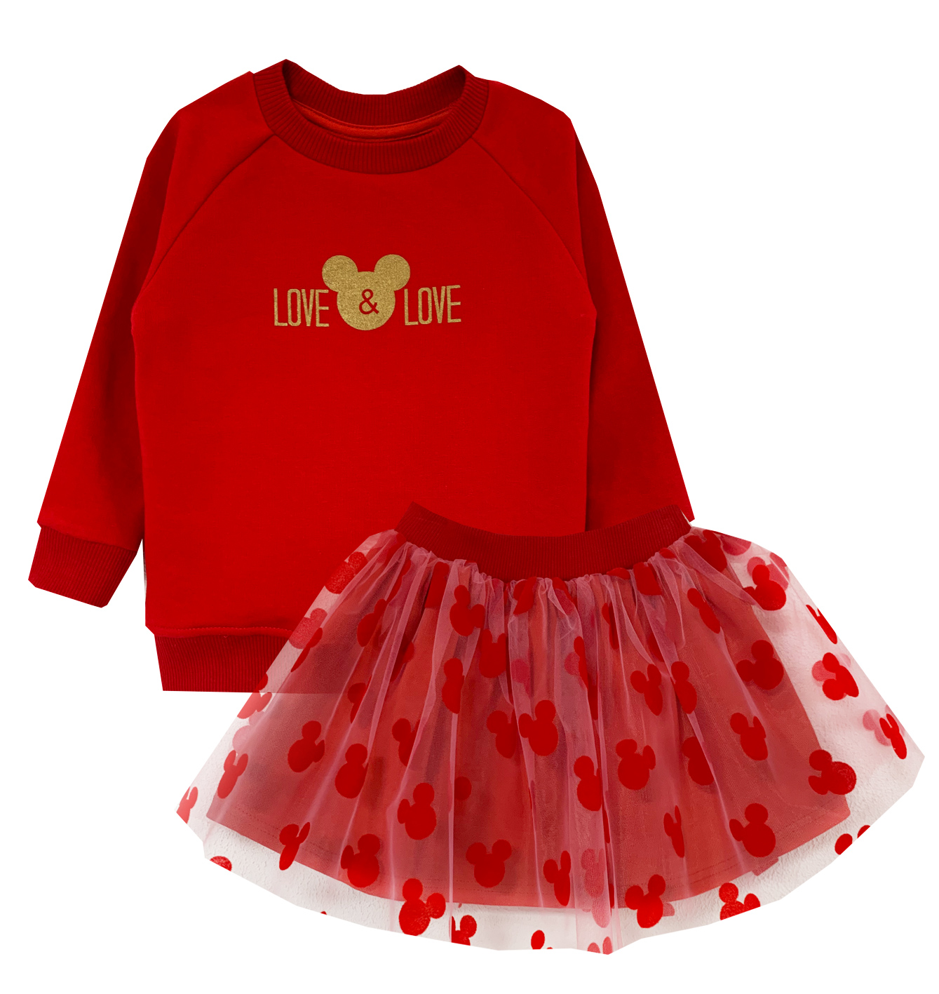 

Комплект для девочки Morekids 116 красный свитшот,юбка фатиновая (8898-116)