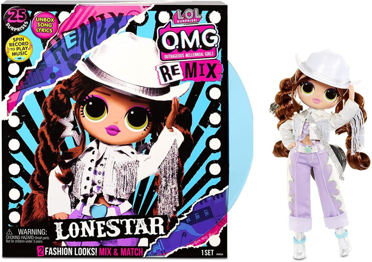 

Лялька LOL Surprise OMG Remix Lonestar Fashion Doll, Леді Кантрі 25 сюрпризів (B085B1XTT4)