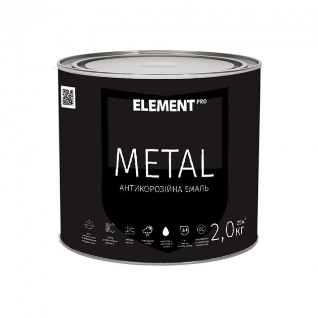 

Краска антикоррозионная ELEMENT PRO METAL 2 кг зеленая