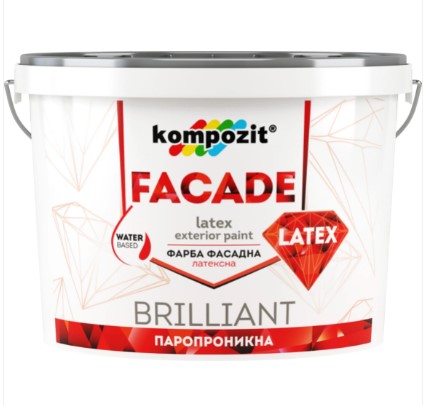

Краска силиконовая фасадная Kompozit FACADE LATEX база С 14кг