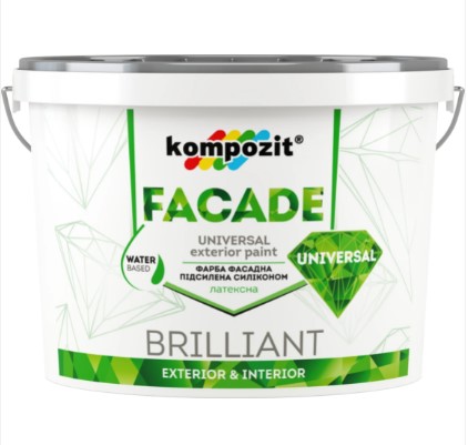 

Краска фасадная силиконовая Kompozit FACADE UNIVERSAL 4,2кг