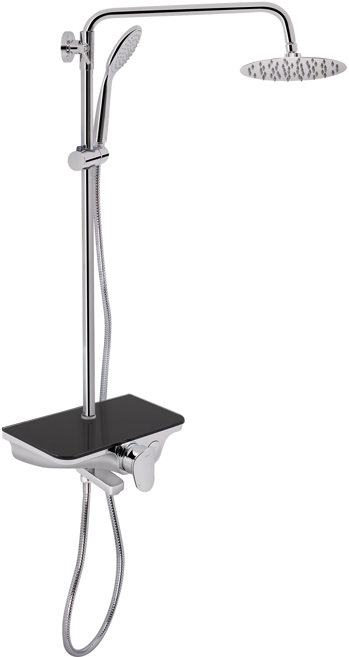 

Душевая система QTAP Sloup 51106VKOB на 3 потребителя, хром/черный