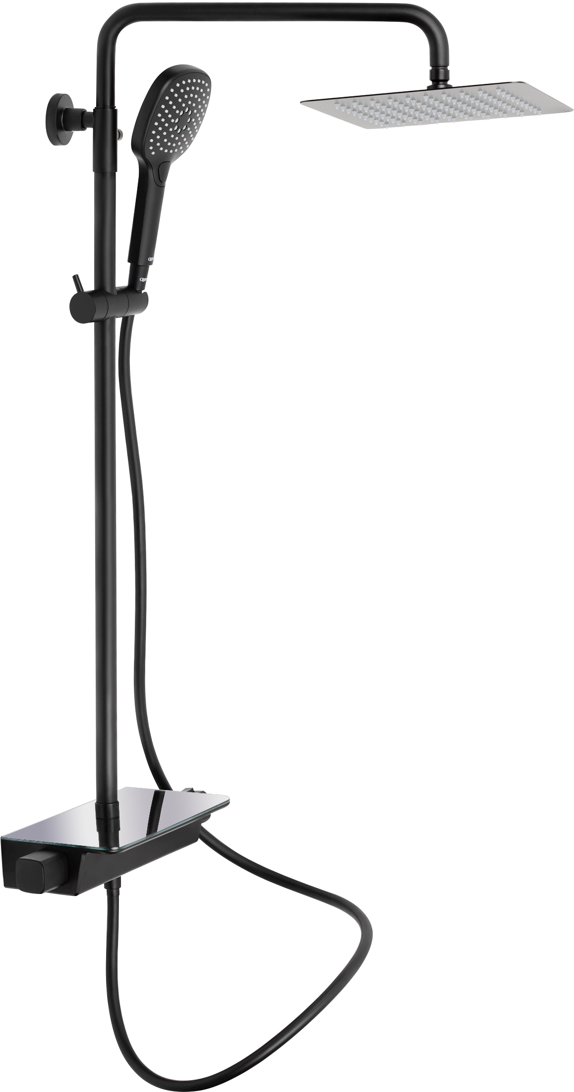 

Душевая система с термостатом QTAP Sloup (57T105VNGBB) Черный мат