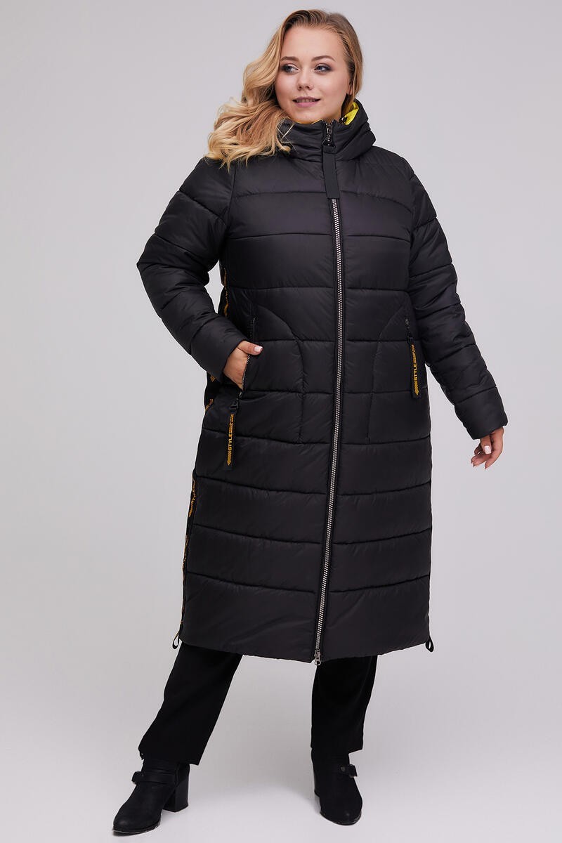 

Женское пальто CR-975-BLK  черное, Женское пальто CR-975-BLK 54 черное