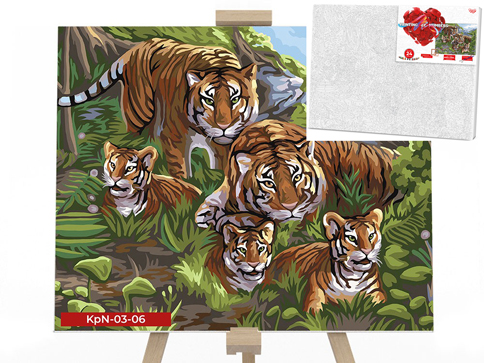 

Креативная творчество "PAINTING BY NUMBERS" 30х40см "Тигры" KpNe-03-06 Danko Toys