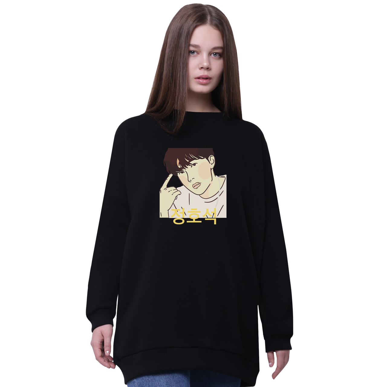 

Свитшот для девочек удлиненный Чон Хосок БТС (Jung Ho-seok BTS) Черный (35963-3258-2) 140 см