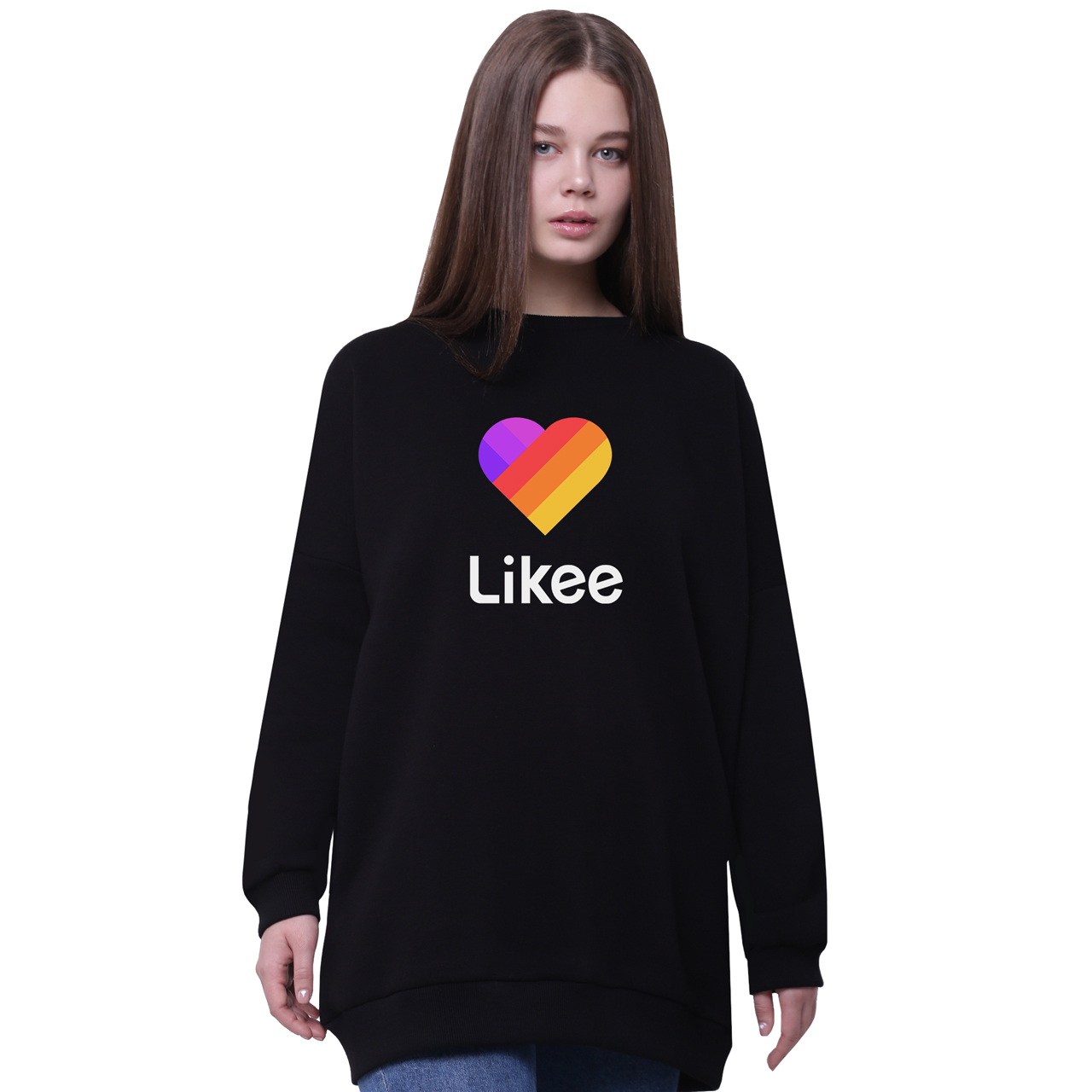 

Свитшот для девочек удлиненный Лайк (Likee) Черный (35963-1041-1) 134 см