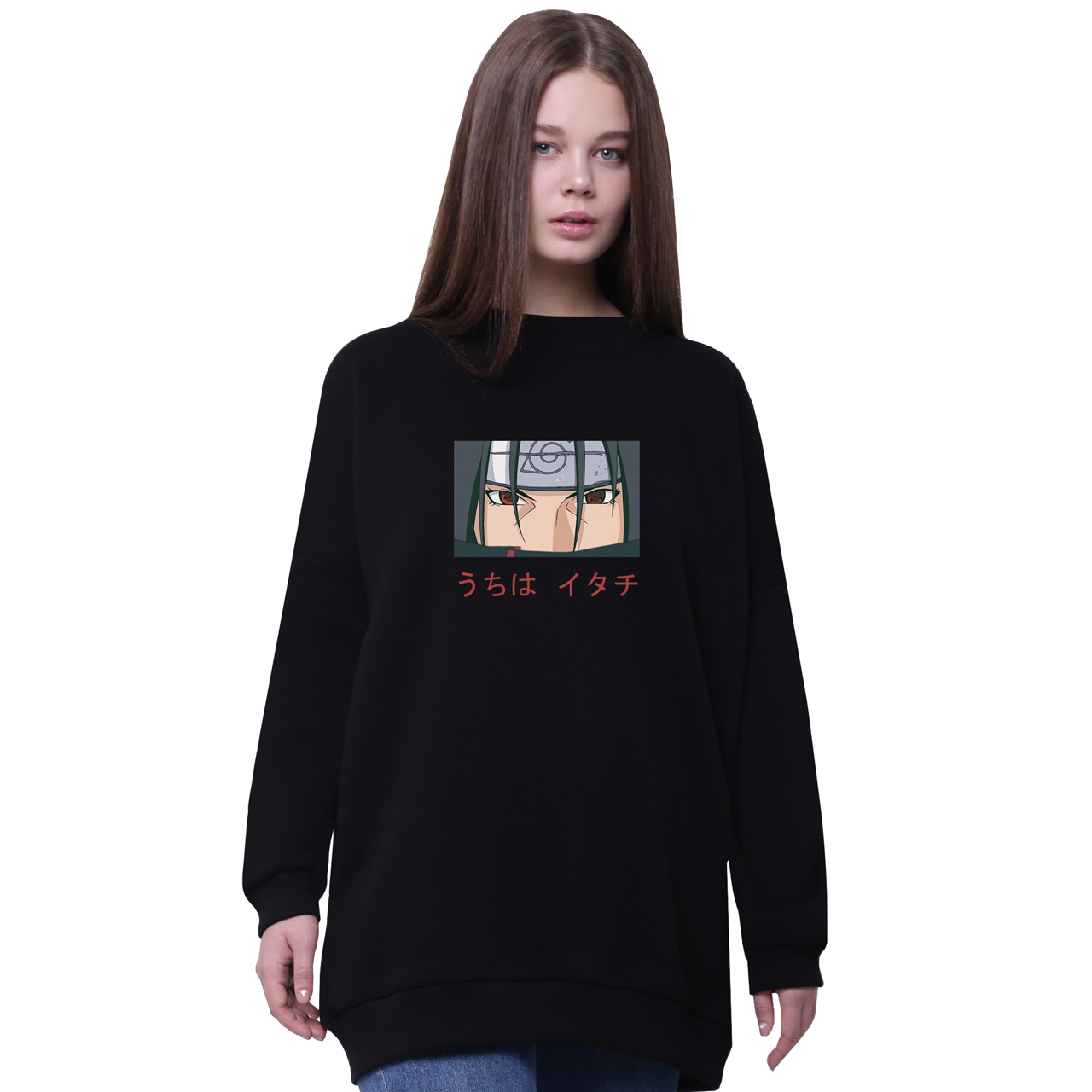 

Свитшот для девочек удлиненный Итачи Учиха (Itachi Uchiha) Черный (35963-3046-6) 164 см