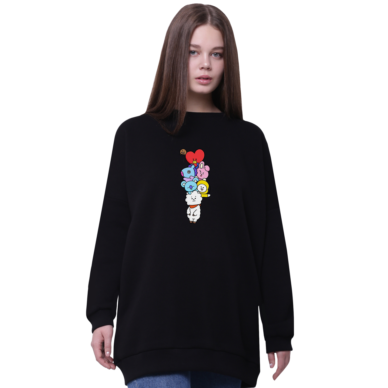 

Свитшот для девочек удлиненный БТС (BTS) Черный (35963-1064-1) 134 см