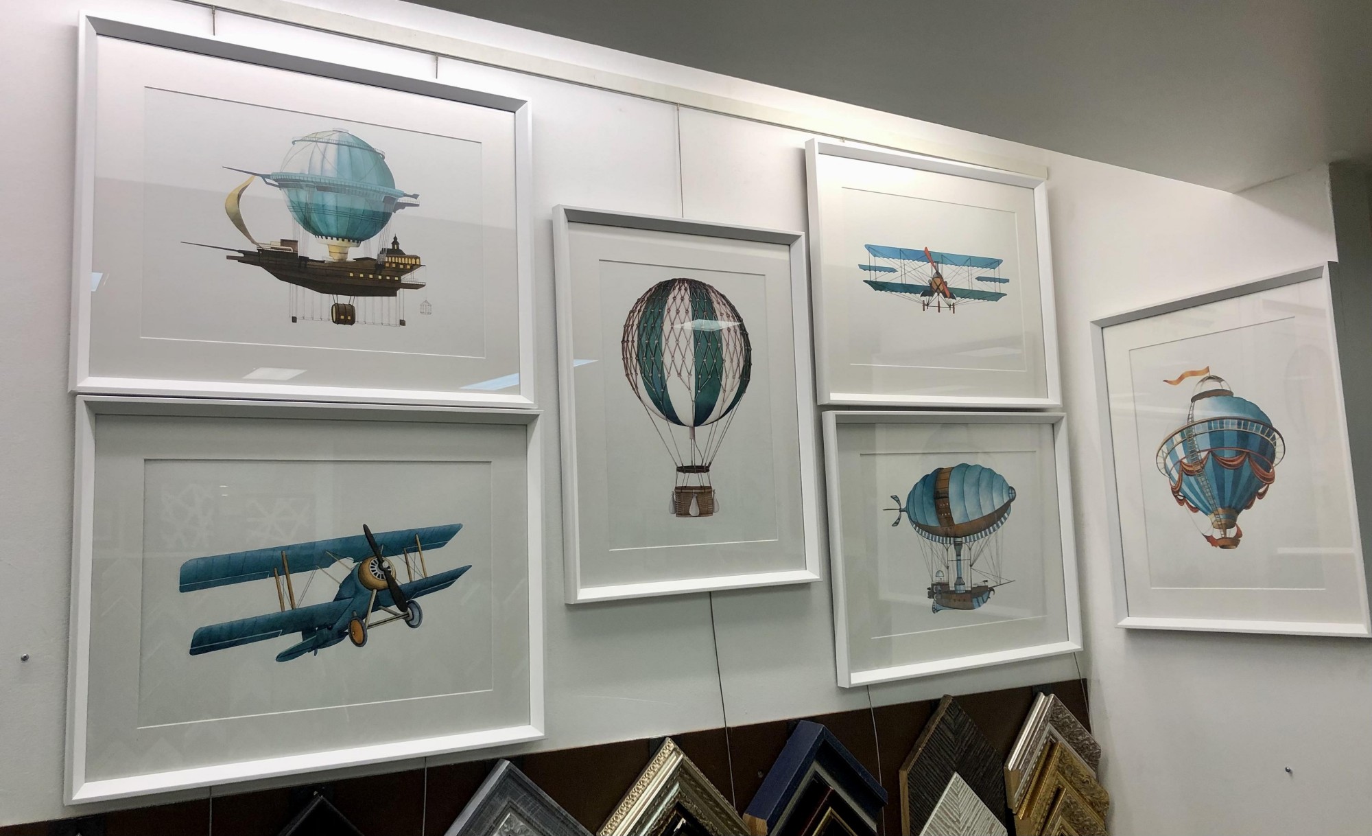 

Сет из 6-ти авторских постеров "Воздухоплаванье" Frames Posters Decor