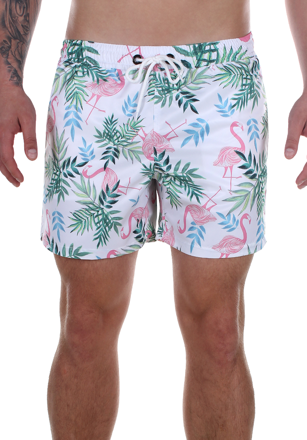 

Шорти пляжні чоловічі Krutyakov TROPICAL FLAMINGO XXL білий 150672