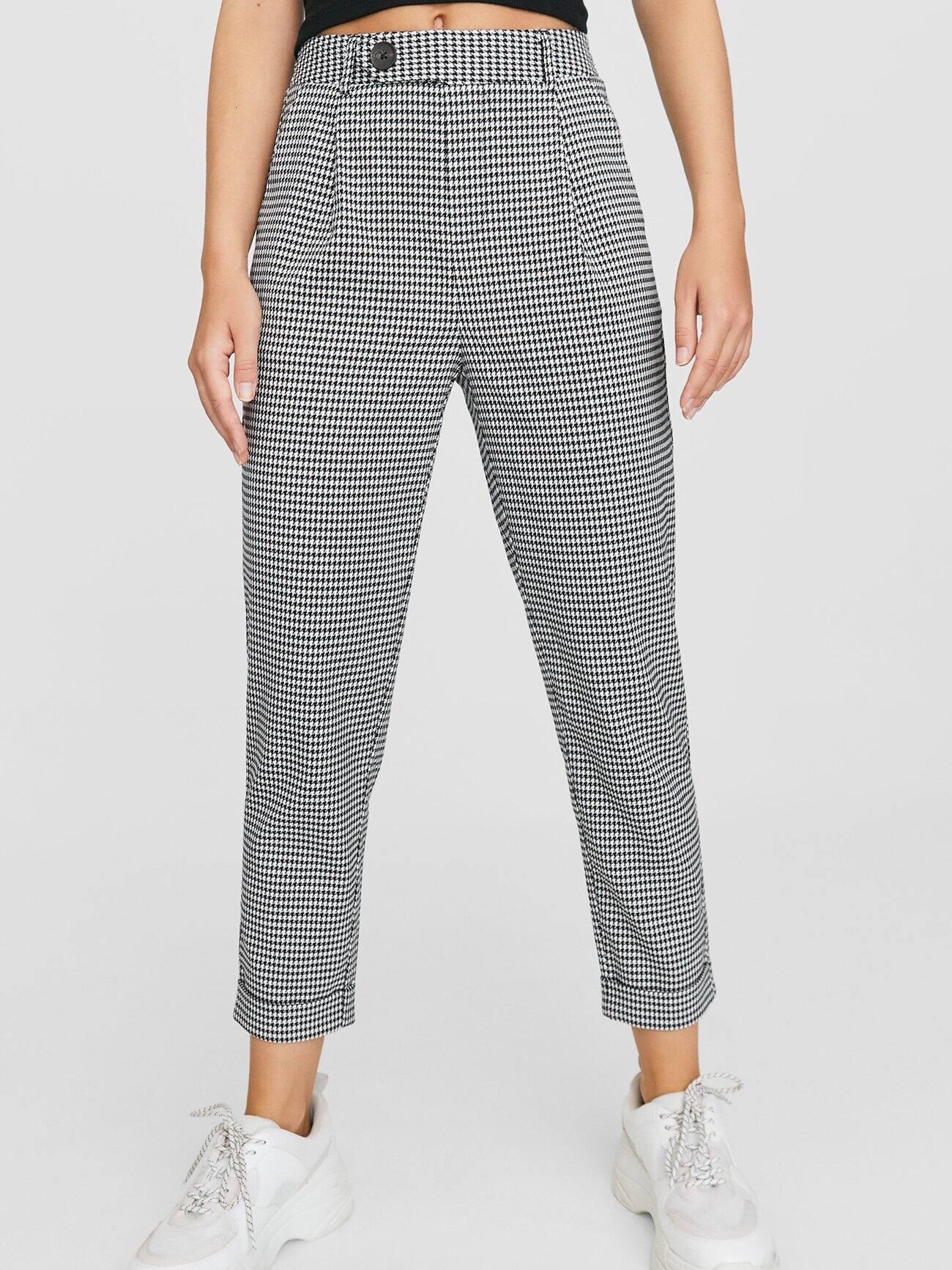 

Брюки Stradivarius XAZ230802NJIU  Черные с белым, Брюки Stradivarius XAZ230802NJIU S Черные с белым