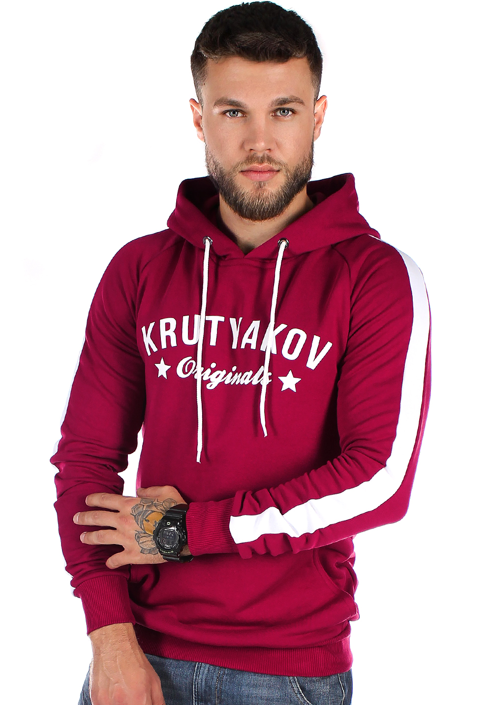 

Толстовка чоловіча Krutyakov STRIPE ORIGINALS  бордовий 2093328, Толстовка чоловіча Krutyakov STRIPE ORIGINALS M бордовий 2093328