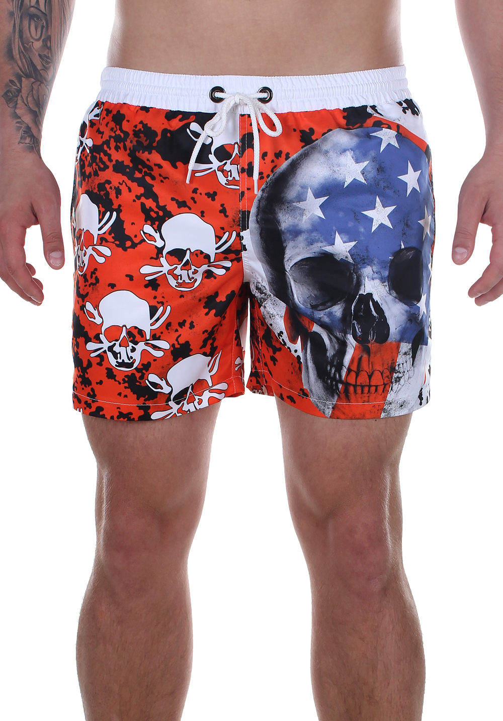 

Шорти пляжні чоловічі Krutyakov AMERICAN FLAG SKULLS XXL червоний 1194727