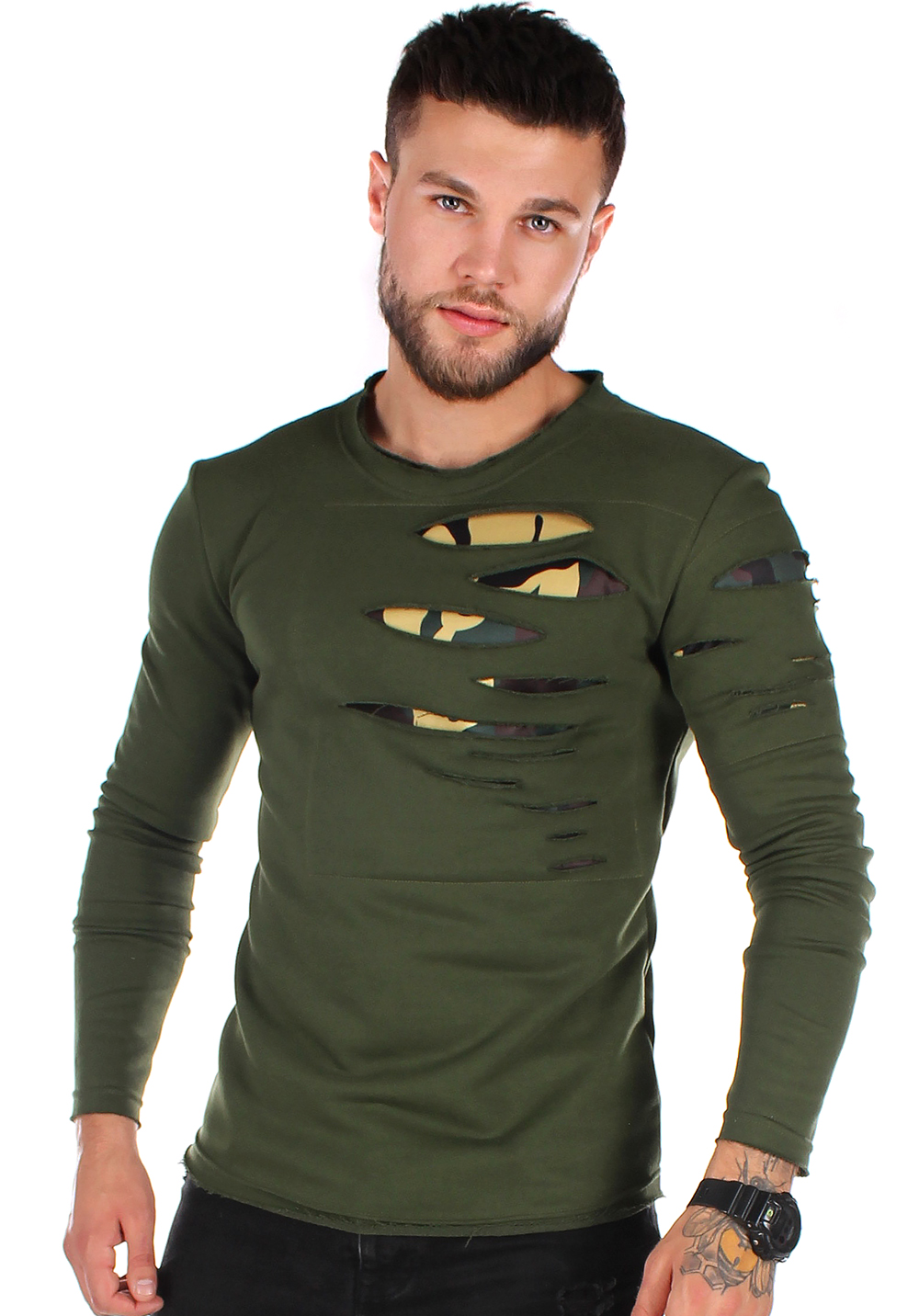 

Світшот чоловічий Krutyakov CAMO HOLEY XXXL хакі 2002819