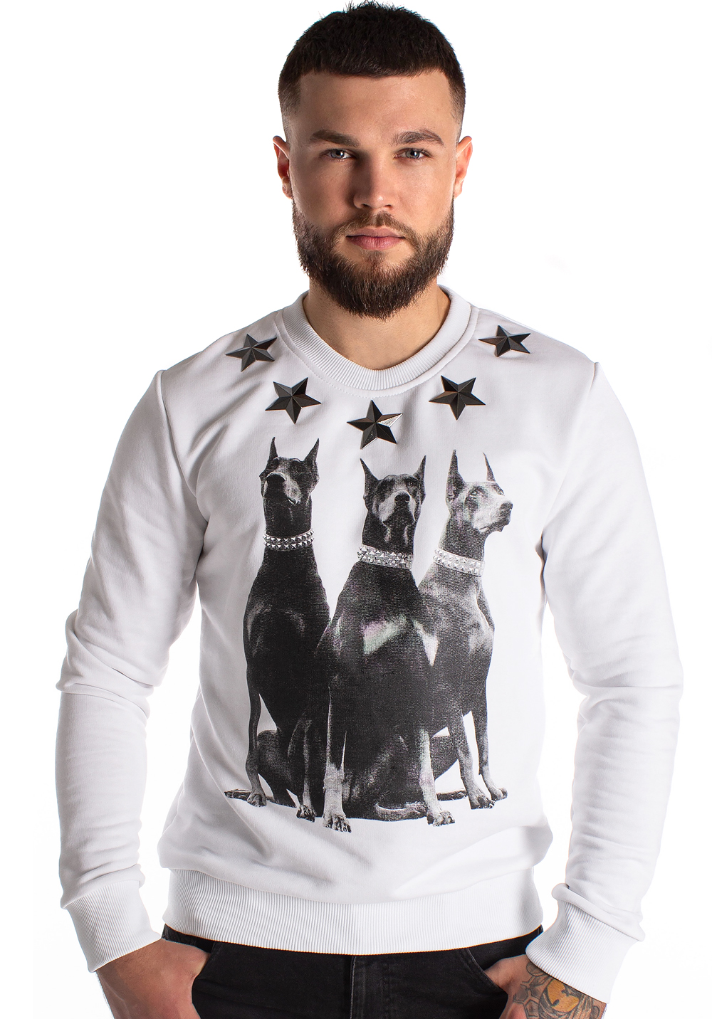 

Світшот чоловічий Krutyakov 3 DOBERMANS  білий 232432, Світшот чоловічий Krutyakov 3 DOBERMANS M білий 232432
