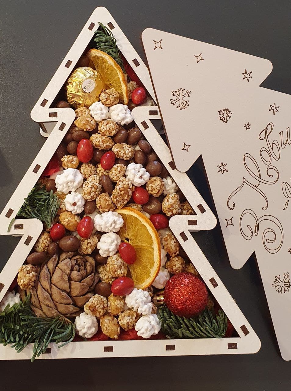 

Новогодний набор "Елочка" красный. Съедобный, сладкий подарок на новый год, рождество для женщин, мужчин, детей