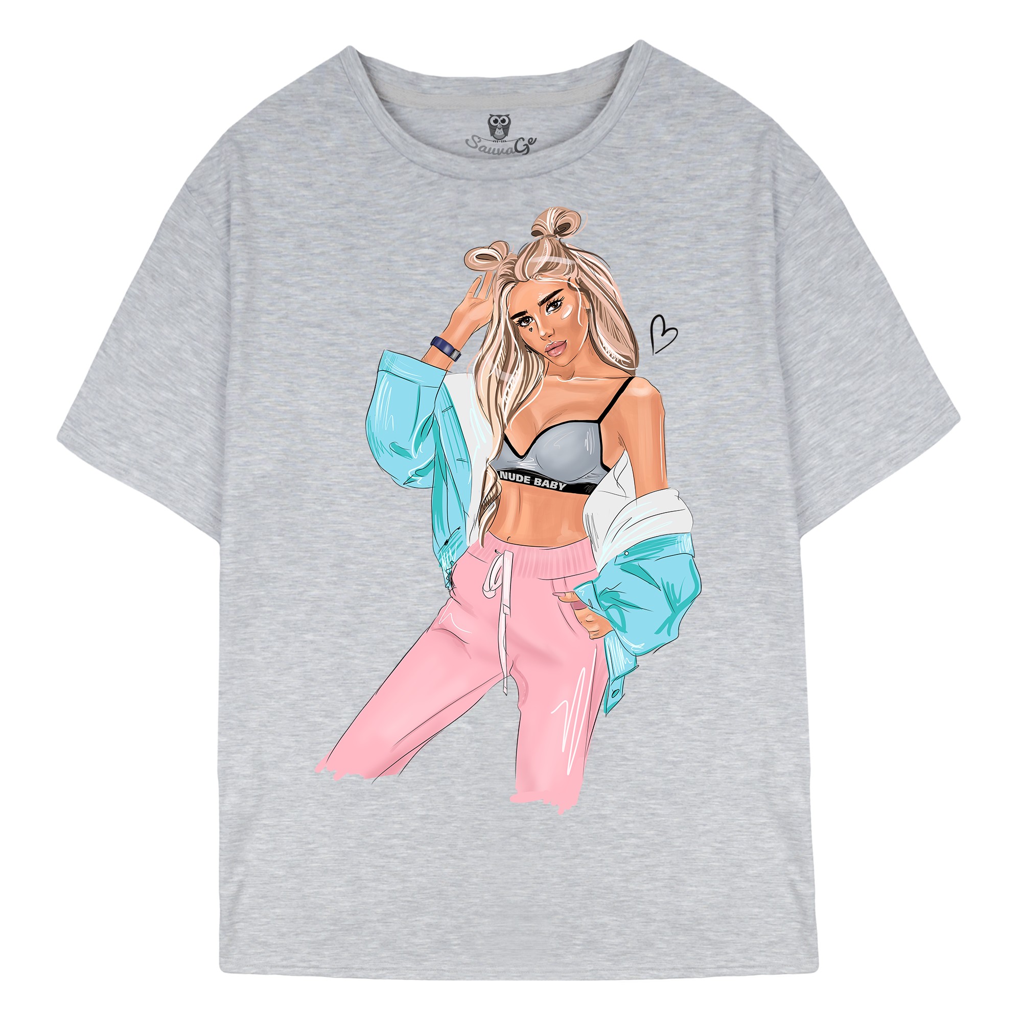 

Футболка Sauvage Barbie XS- Серая, Футболка Sauvage Barbie XS-S Серая