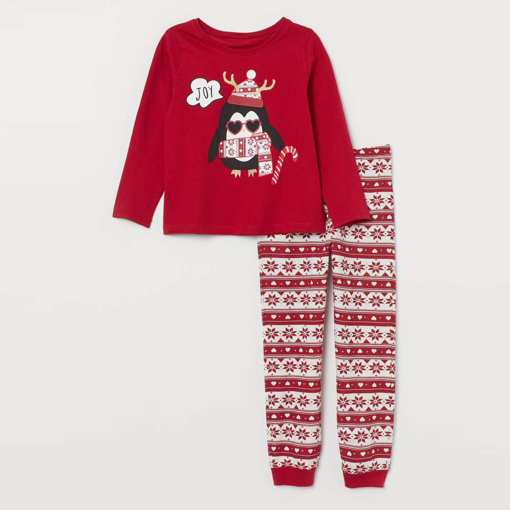 

Пижама (лонгслив + штаны) H&M 060744355 92 см Красная/Зеленая/Белая