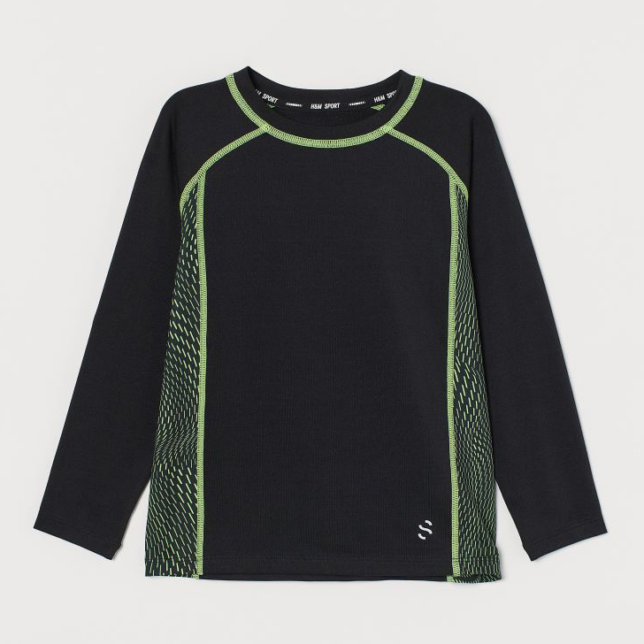 

Лонгслив H&M 060872714 146-152 см Черный/Салатовый