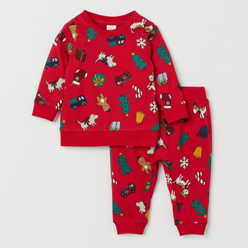 

Пижама (лонгслив + штаны) H&M 060780286 86 см Красная/Рисунки