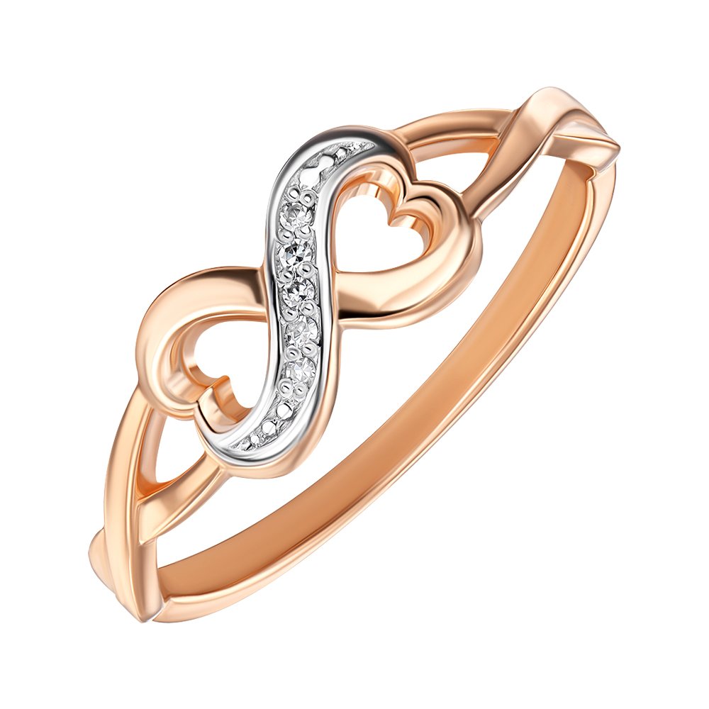 

Кольцо в красном золоте Бесконечность с бриллиантами 000124581 16.5 размера