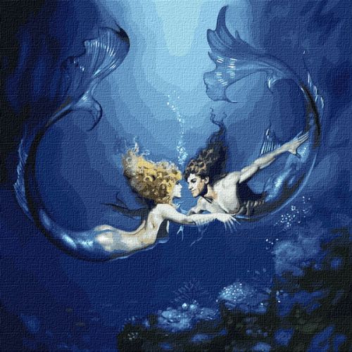 

Картина по номерам "Подводная любовь с красками металлик" ★★★