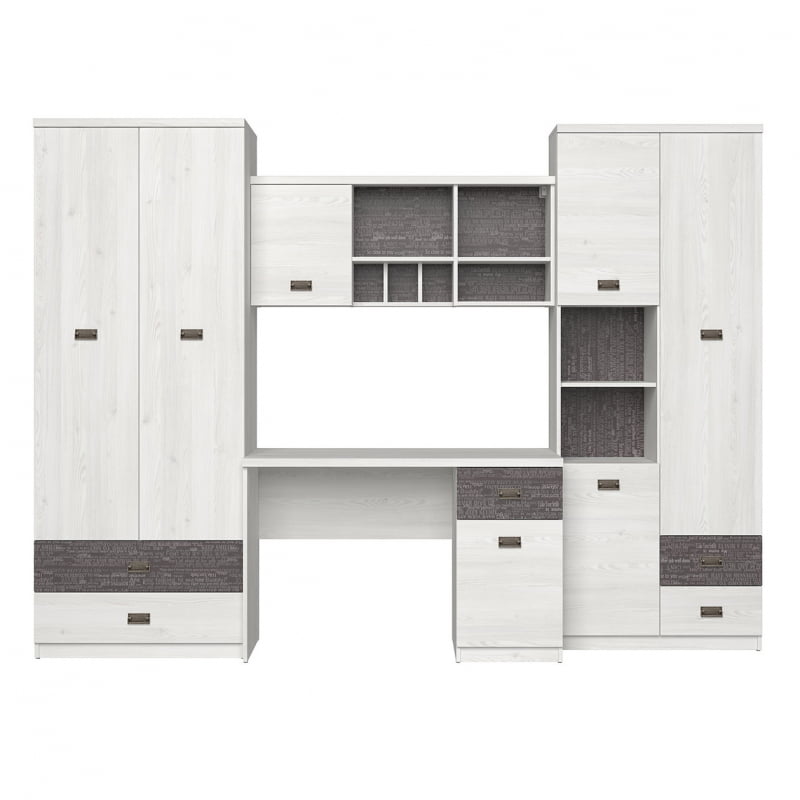 

Стенка для молодежной комнаты Namur Black Red White 280x203 101622