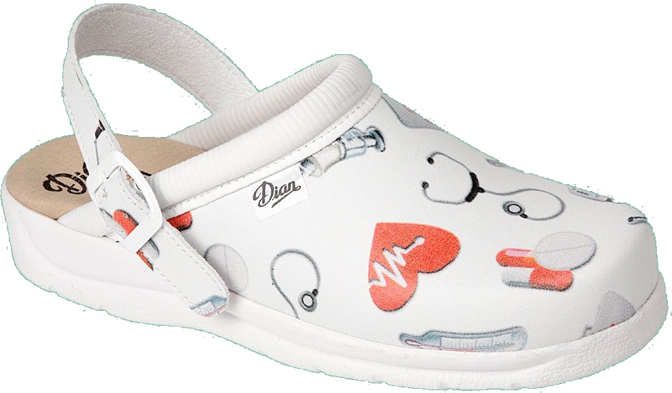 

Туфли медицинские унисекс Dian ZUECO PISA ESTAMPADO BLANCO 41 Белые (38258)