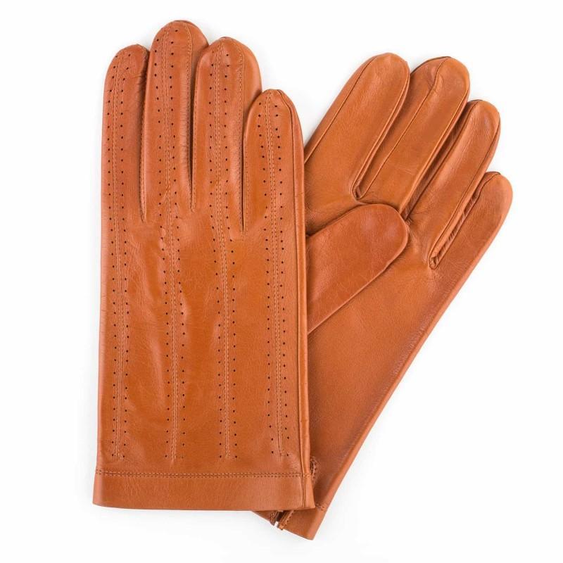 

Мужские кожаные перчатки GlovesUA мод.108 р.10 коньяк