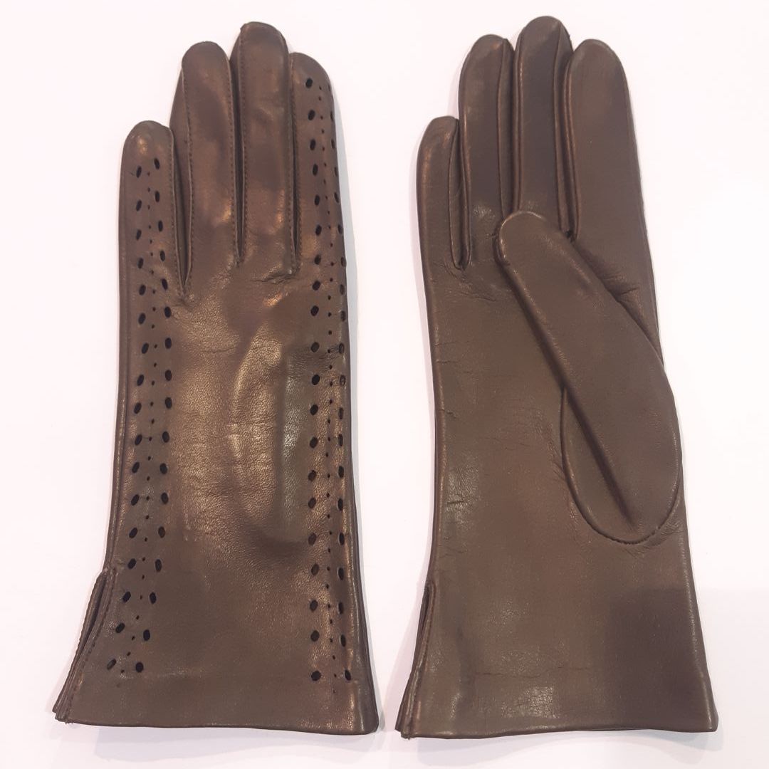

Женские перчатки кожаные GlovesUA мод.019 р.7,5 тауп