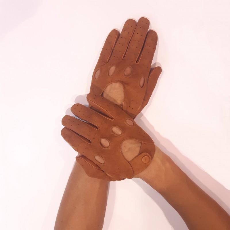 

Мужские перчатки для вождения комбинированные GlovesUA мод.275 р.10,5 светлый коньяк