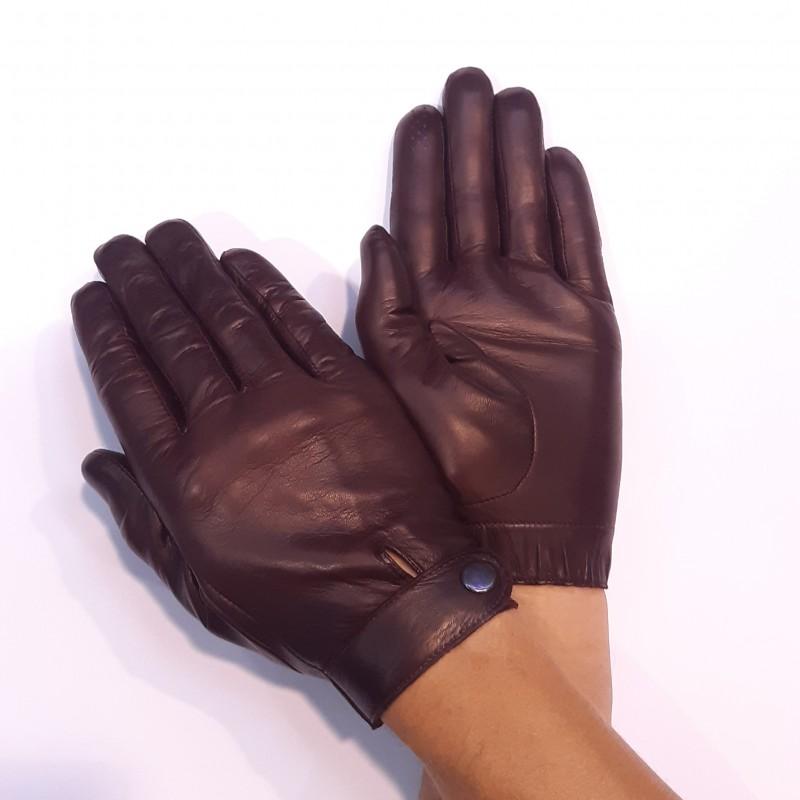

Мужские перчатки кожаные с ремешком GlovesUA мод.541 р.10,5 слива
