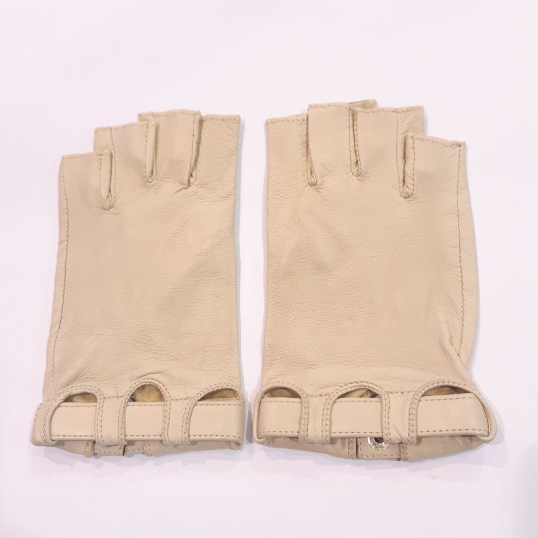 

Женские перчатки митенки кожаные GlovesUA мод.359 р.8,5 бежевые