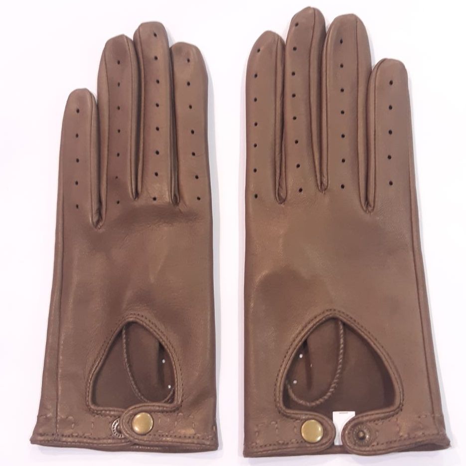 

Женские автомобильные кожаные перчатки GlovesUA мод.274 р.8,5 тауп