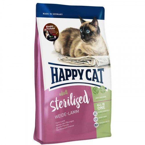 

Сухой корм Happy Cat Adult Sterilised для стерилизованных кошек и кастрированных котов, с ягнёнком, 1,4 кг